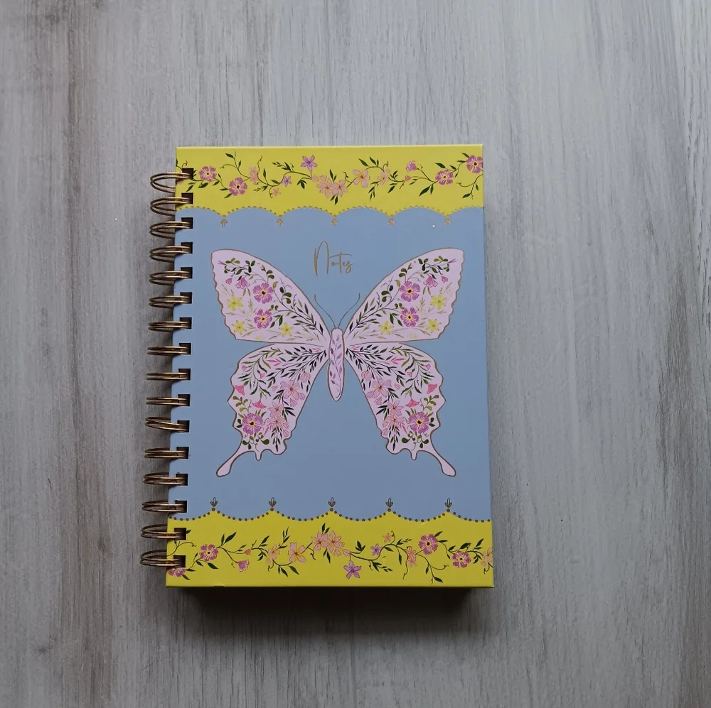 NEW Molly & Rex Spiral Bound Lined Notebook Butterfly Pink Purple Yellow 6